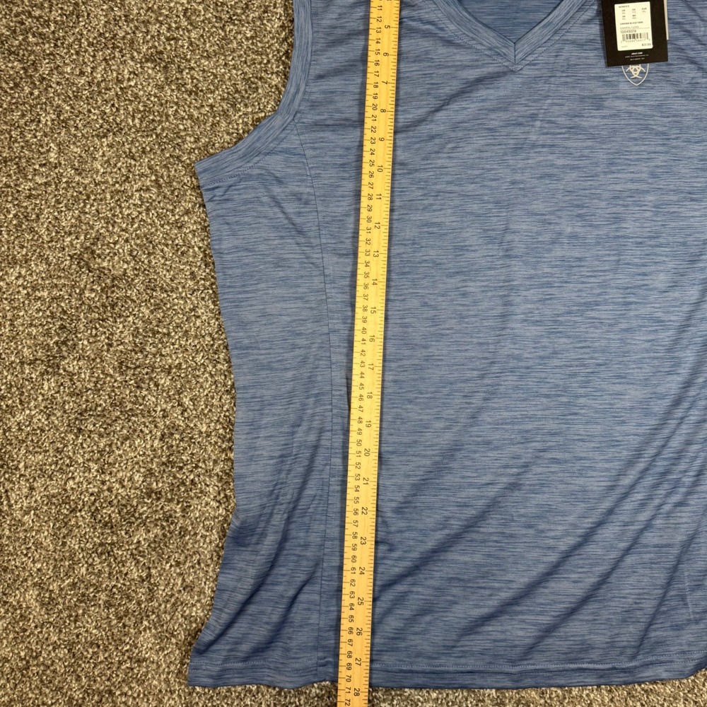 Ariat Tek Women Laguna Sleeveless Tank Coastal Fjord Blue Heather XXL NWT - Picture 6 of 10